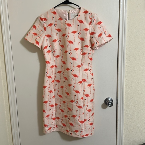 EUC Kate Spade Flamingo Shift Dress Short Sleeve - Picture 3 of 7